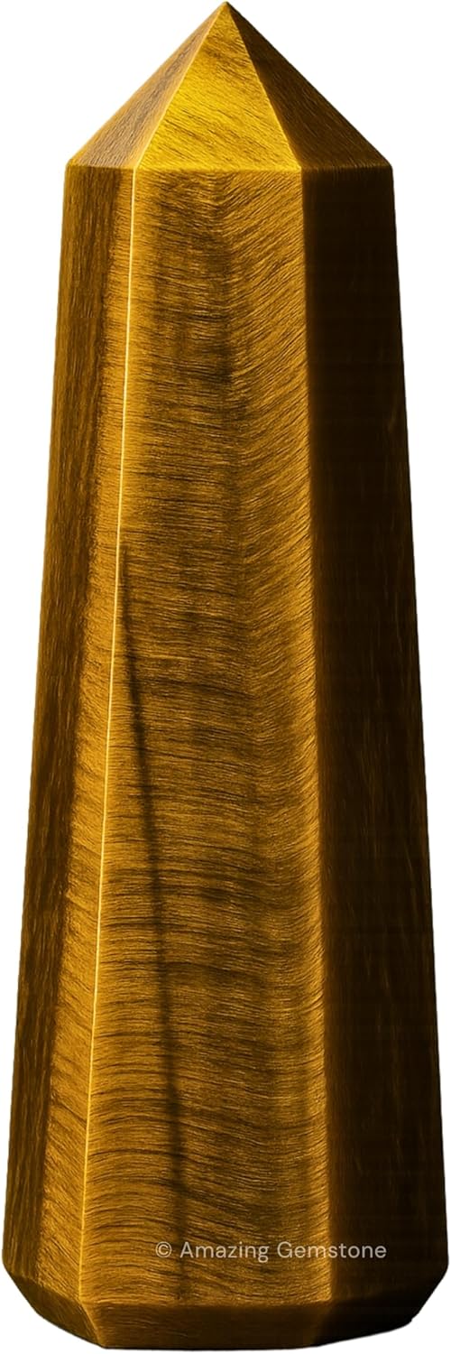 Amazing Gemstone Tigers Eye Crystal Towers ~ Natural Healing Crystal Point Obelisk for Reiki Healing and Crystal Grid (2 to 3 INCH)