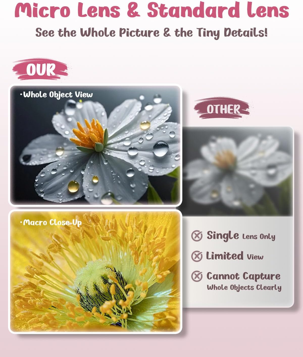 Microscope Camera for Kids Gifts Toys- Handheld Pocket Microscopes with 2.4" Screen and Autofocus - Mini Digital Educational Science Kit for Christmas Birthday for Age 3-5 5-7 8-12 Girls Boys(Pink)