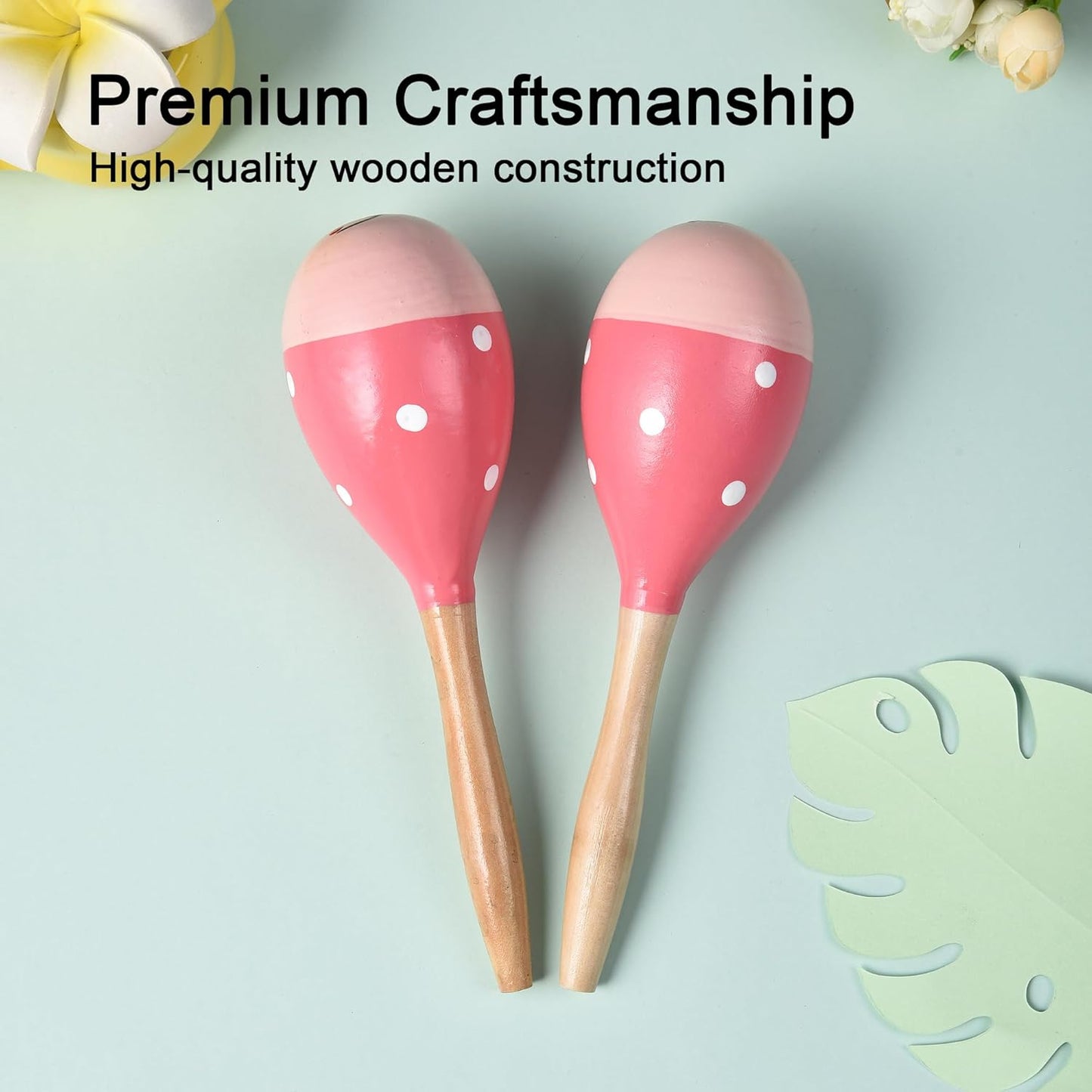 Maracas for Adults Kids Babies, Wooden Maracas Shaker Musical Instrument