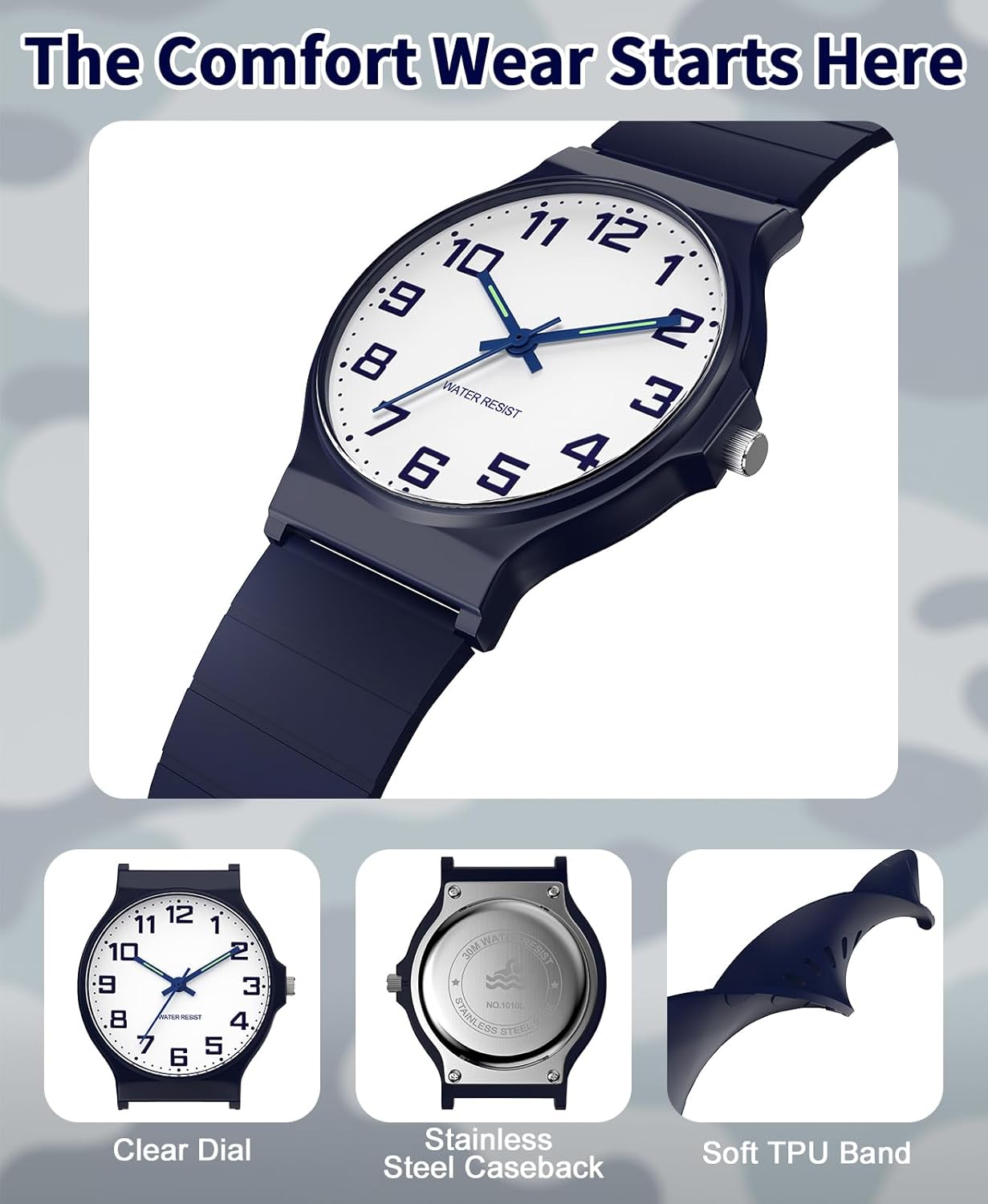 Kids Analog Watch Boys Girls, 30M Waterproof, Sports Watch for Boys, Easy to Read Children's Thin Dial Wrist Watches with Soft Band, for Ages 5-15 Kids Great Birthday Gifts Christmas Day