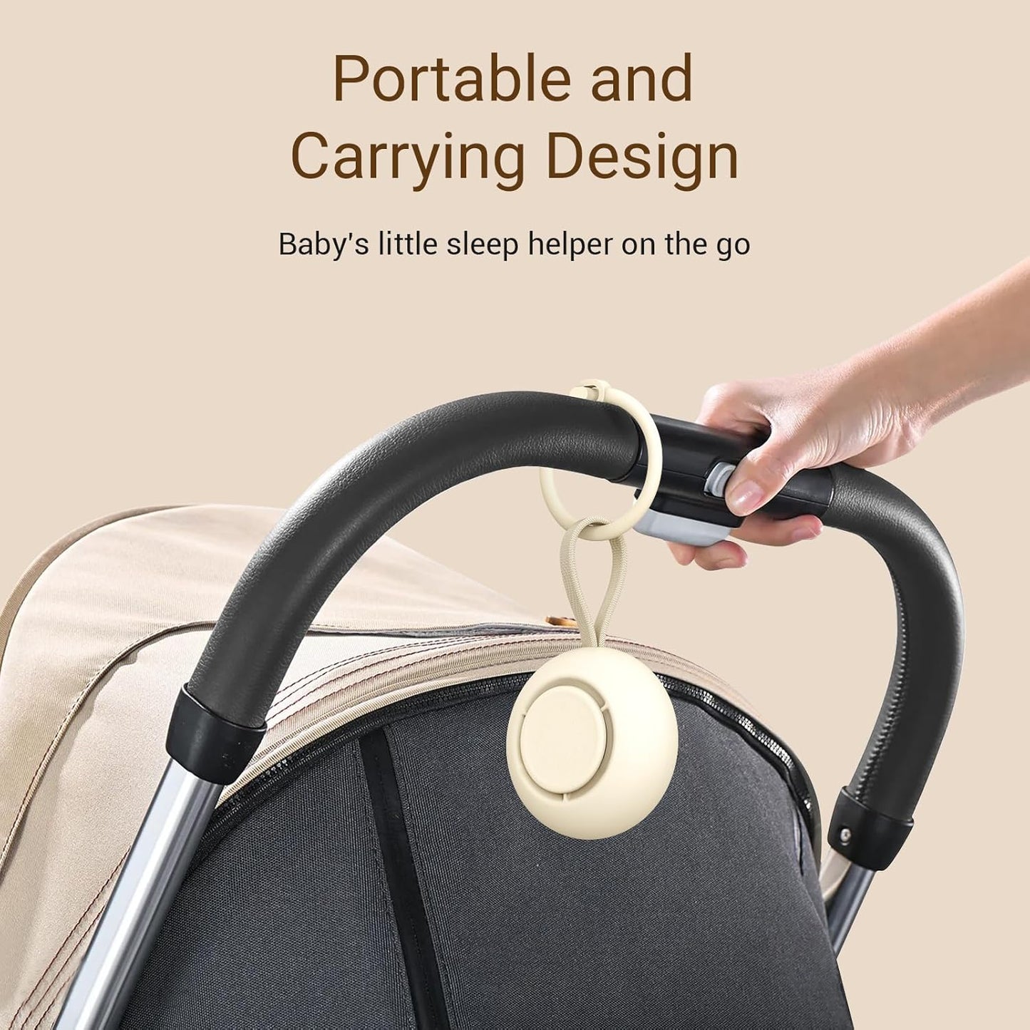 Portable Baby Sound Machine [White Noise for Babies Kids Adults][Sleep Soother][Timer Function][12 Soothing Sounds] 15 Hours Battery Life, Travel,Registry Gift,Shower,Clips on Baby Stroller