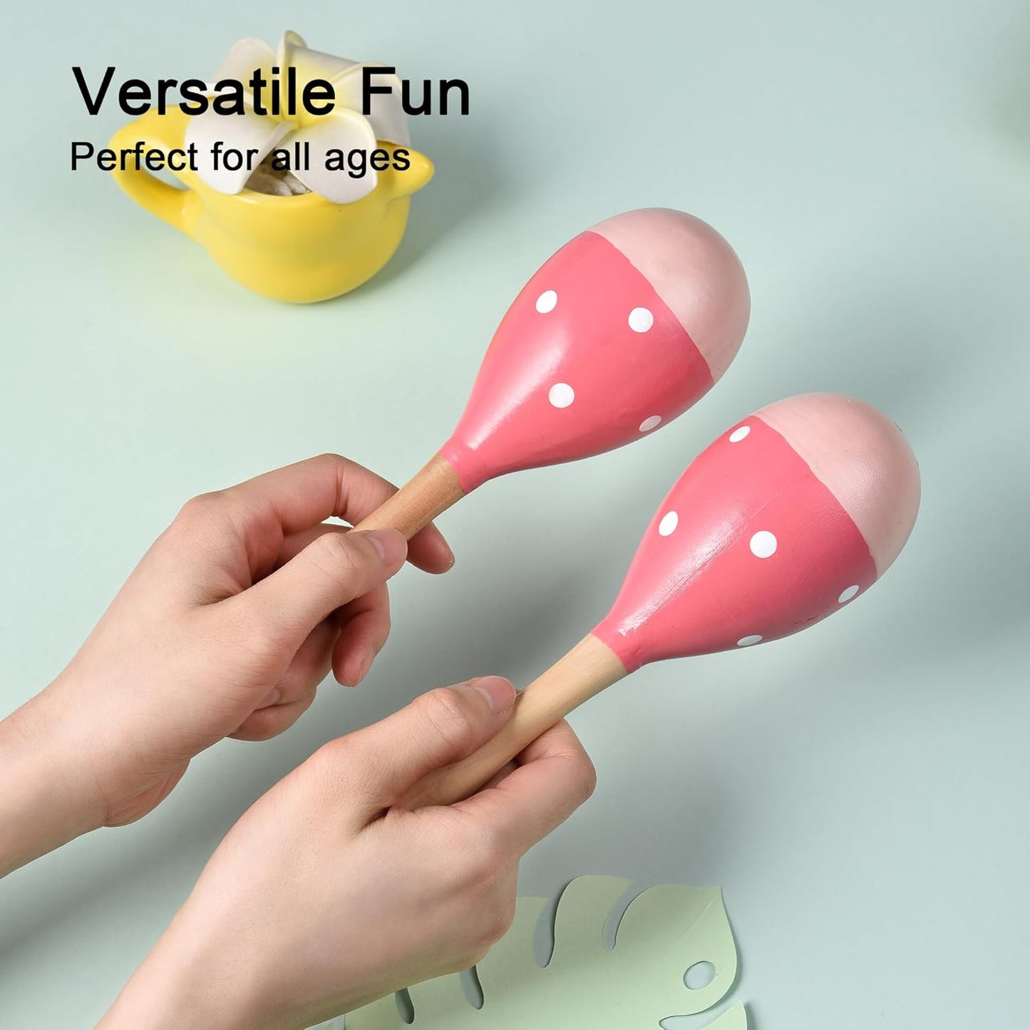 Maracas for Adults Kids Babies, Wooden Maracas Shaker Musical Instrument