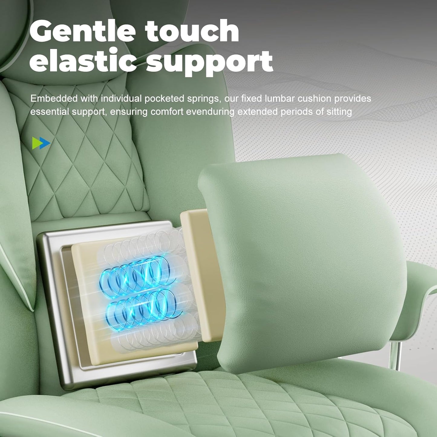 COMHOMA Big and Tall Office Chair, High Back Leather Gaming Chair with Footrest, Executive Ergonomic Office Chairs with Pocket Spring Lumbar Support and with Outward Fixed Soft Armrests