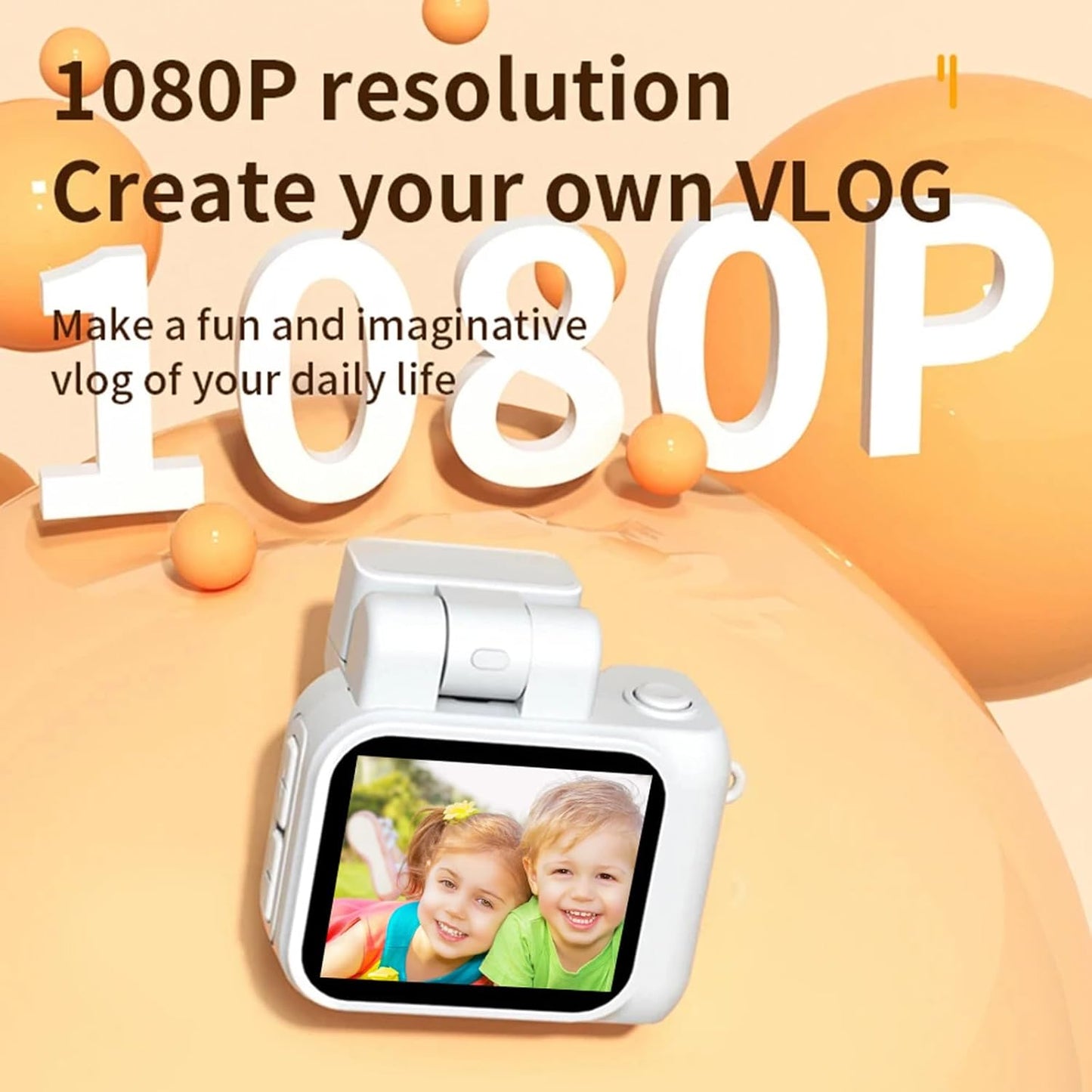 Mini Action Camera 1080P with 32GB Card, White, Compact and Portable, Perfect for Carrying Around, Long Battery Life, High-Definition Display