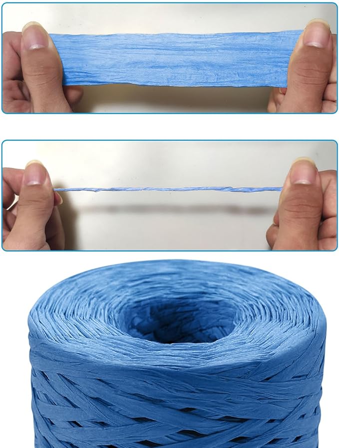 Creatrill 218 Yards Raffia Paper Craft Ribbon Packing Paper Twine, 1/4 Inch by 218 Yards