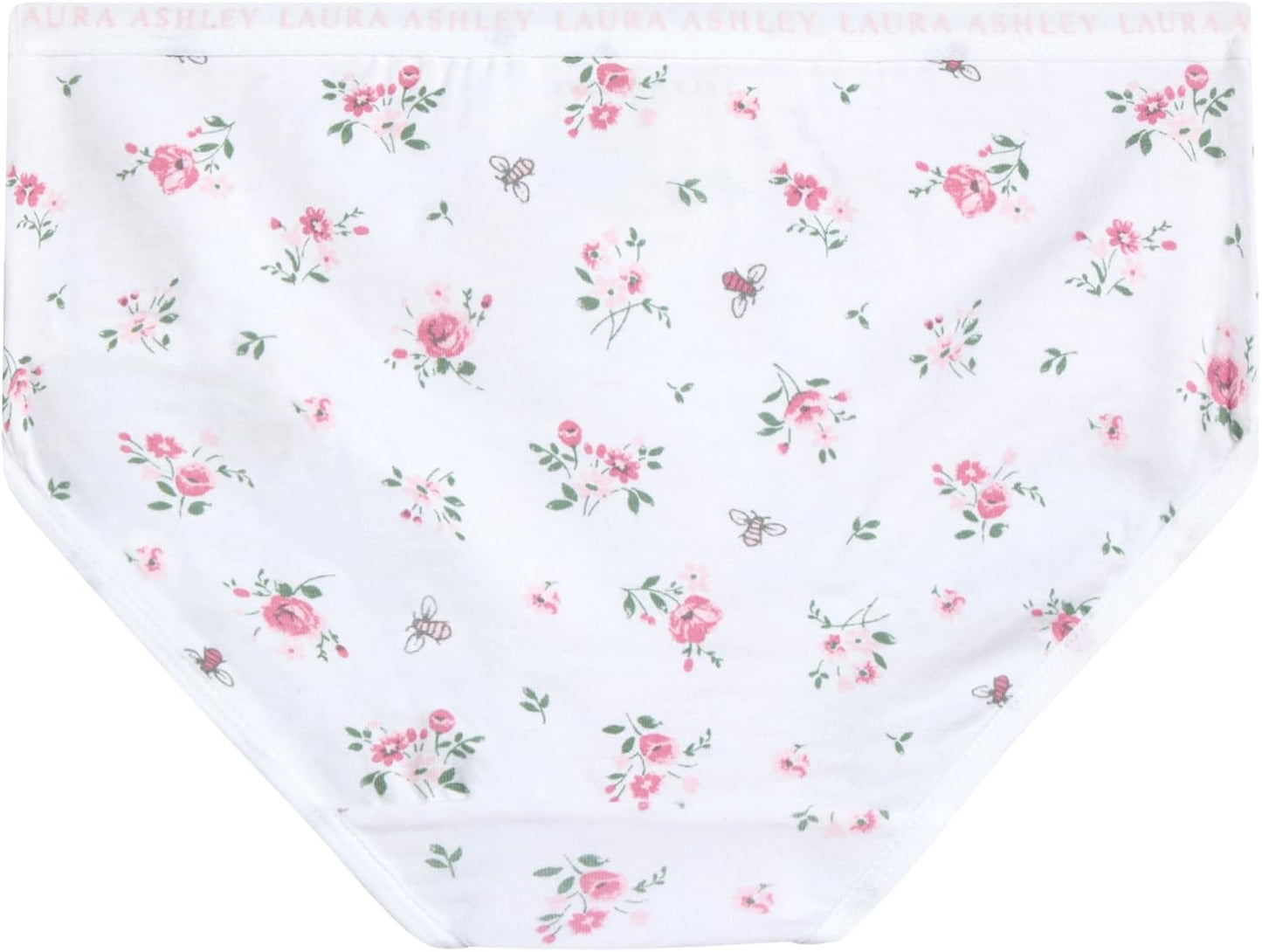 Laura Ashley Girls Underwear - 5 Pack Soft Stretch Breathable Panties for Girls - Lightweight Cotton Panties (Size: 4-12)