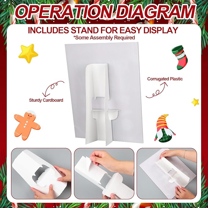 Photo Booth Sign with Stand Retro Background Table for Christmas Indoor and Outdoor Party Theme Event Photography Props Desktop Decoration Supplies