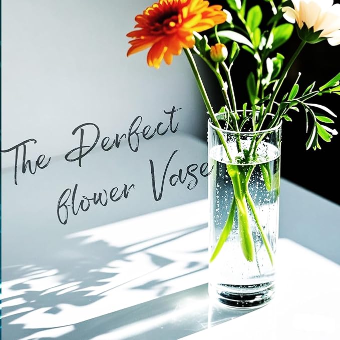 60pcs Glass Vase Cylinder Vases for Centerpieces Small Flower Glass Vases Home Decor Centerpiece Table Clear Flower Vase Decorations for Wedding＆Holiday 6，6，7.8，9.8，11.8 Inch Tall