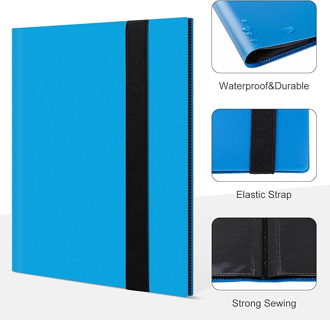 4 Pocket Card Binder for Trading Card, 160 PockeCard Folder Ablum for Cards Collection for Sports Cards, Baseball Cards, Game Cards, Mini TCG Binder Fit for MTG, Gift for Card Collector (Blue)