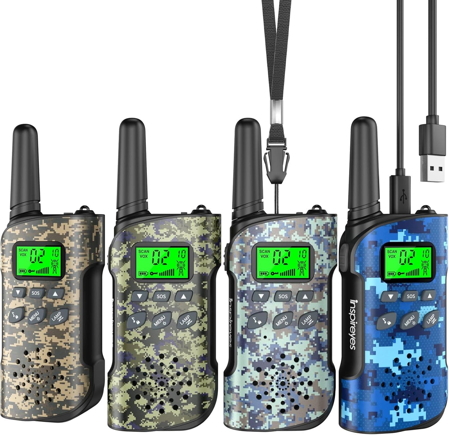 Walkie Talkies for Kids Rechargeable,Toys for Boys and Girls Ages 3-12, 4 Pack Long Range 2-Way Radios, Birthday Gifts,Christmas Stockings, Outdoor Play, Family Games, Hiking Camping Gear