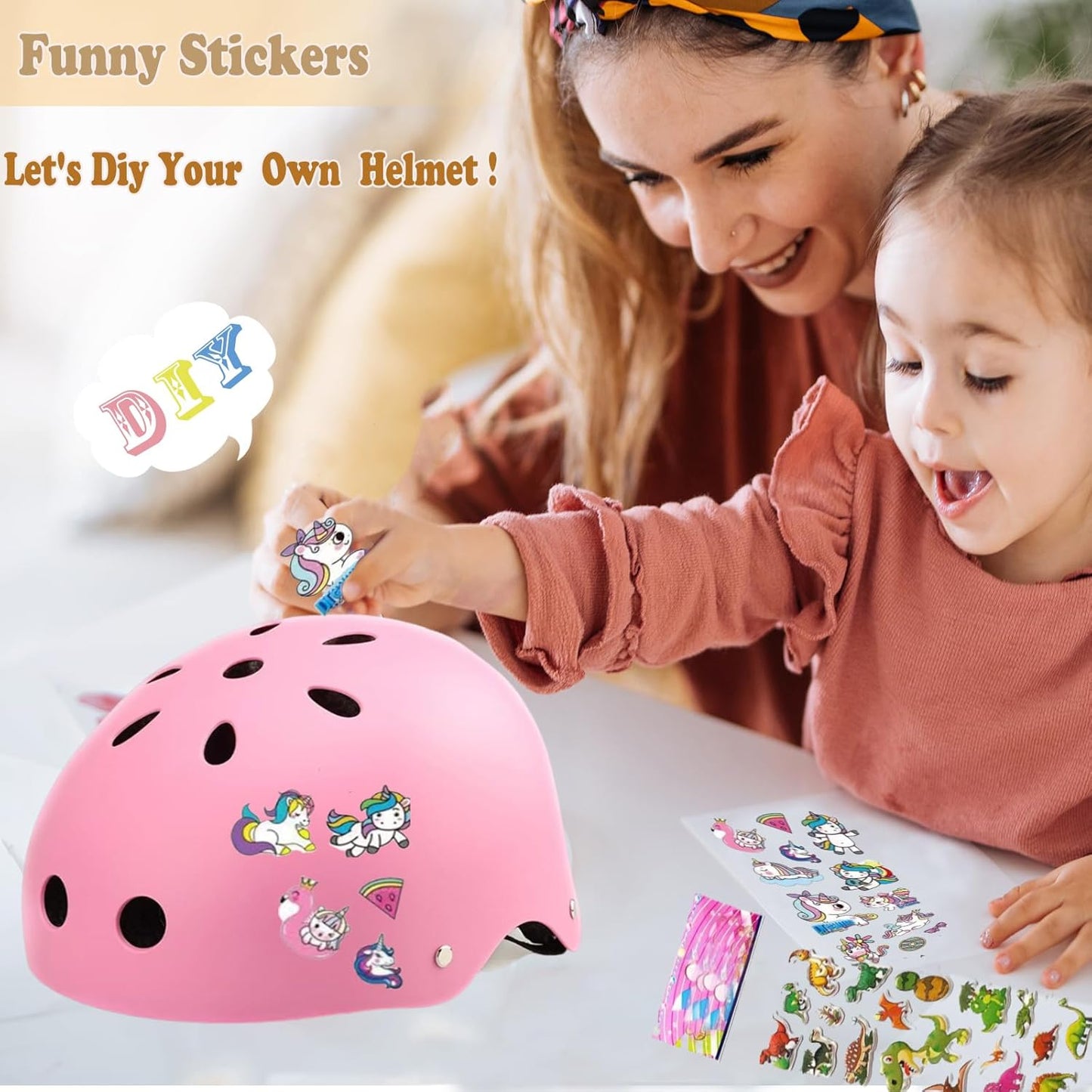 Kids Helmet,Toddler Skateboard Helmets for Ages 2-3-5-8-14 Years Boys Girls with Knee and Elbow Pads Wrist Guards fit Roller Skates,Skateboarding,Skating Scooter Adjustable Kids Helmet