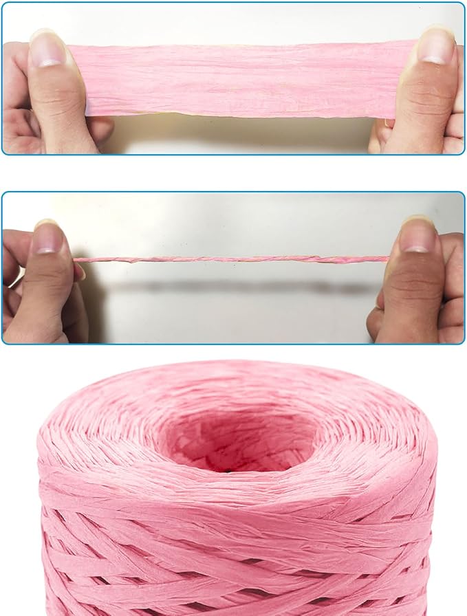 Creatrill 218 Yards Raffia Paper Craft Ribbon Packing Paper Twine, 1/4 Inch by 218 Yards