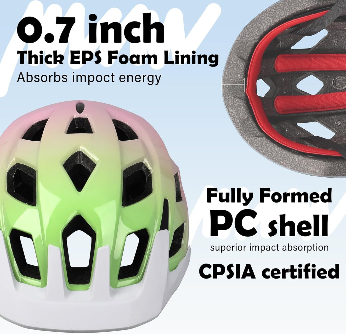 Kids Bike Helmet, 2 Size Adjustable for Youth Toddler Boys & Girls 3-5-8-10-12-14 Years, Child Helmets with Visor for Skating Cycling Scooter