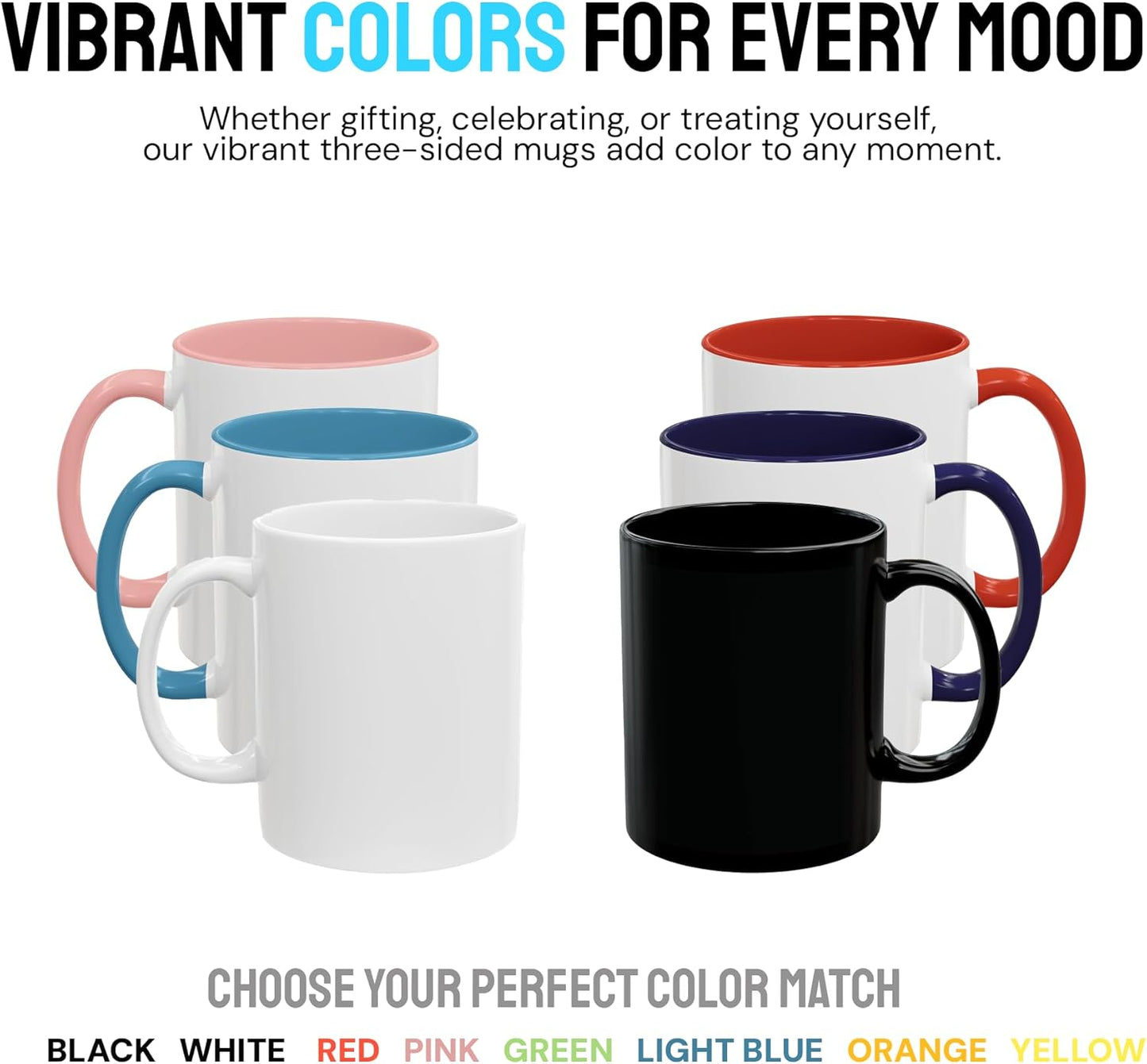 Personalized Coffee Mug – Custom Photo, Text, or Logo Ceramic Mug Tea Cup | Taza Personalizada with Picture or Message | Customized Gift Idea for Men & Women, Mom, Dad, Friends - White/Orange | 15oz