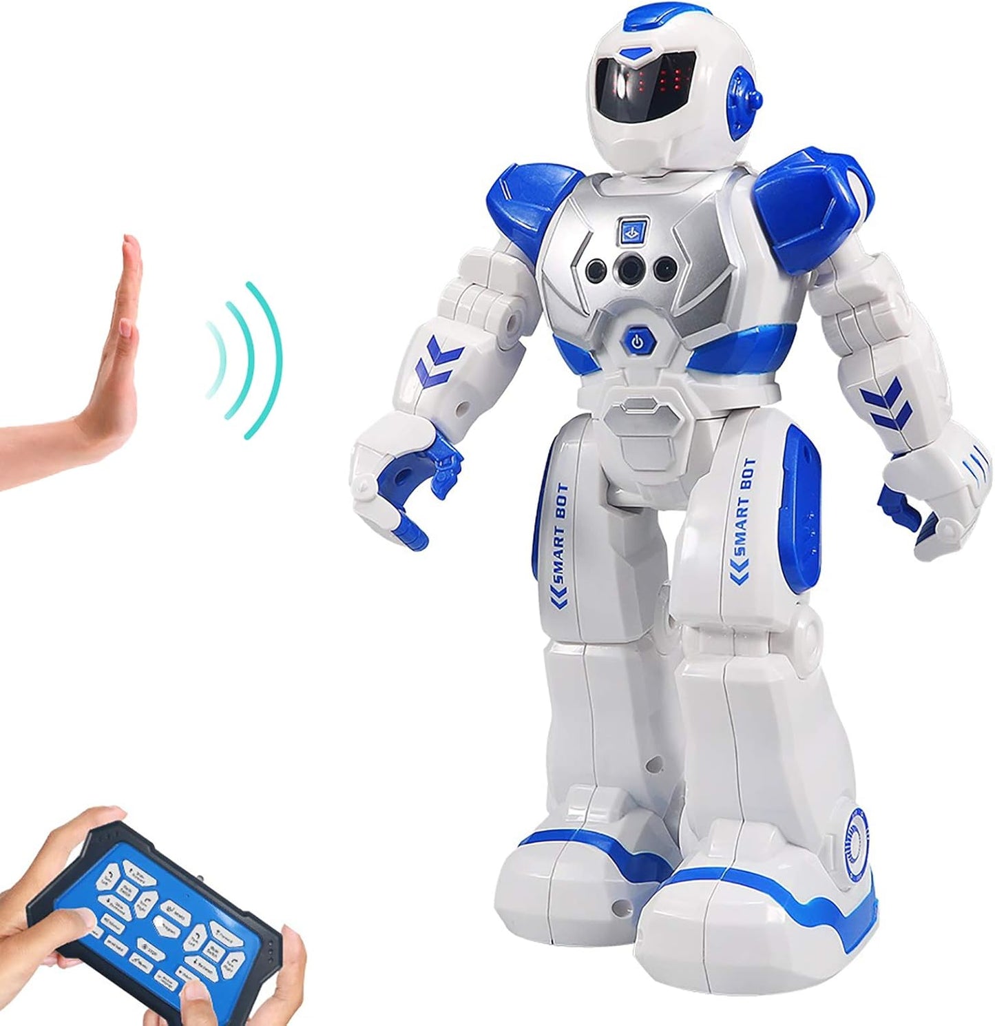 Kid's Remote Control Robot with LED Eyes, Dancing, Singing, Moonwalking, Gesture Sensing and Infrared Controller (Blue)