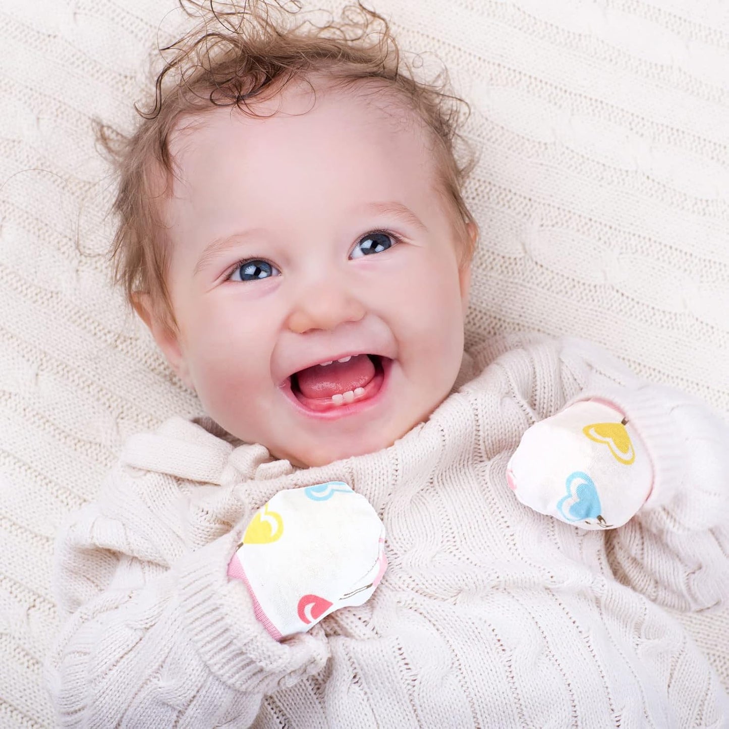 6 Pairs Newborn Baby Mittens No Scratch Gloves Infant Toddler Anti Scratch Essentials Unisex Cotton for 3-9 Months Girls Boys(Pink Series, Cute)