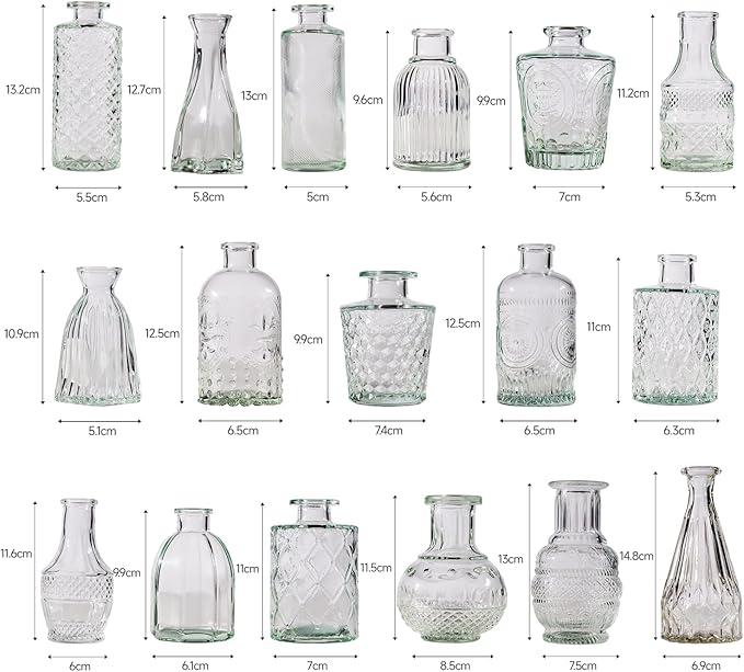 72 Pcs Bud Vase Set, Vases for Centerpieces, Cute Glass Bud Vases in Bulk, Small Vases for Flowers, Clear Vase Set for Wedding Decorations, Home Table Flower Décor
