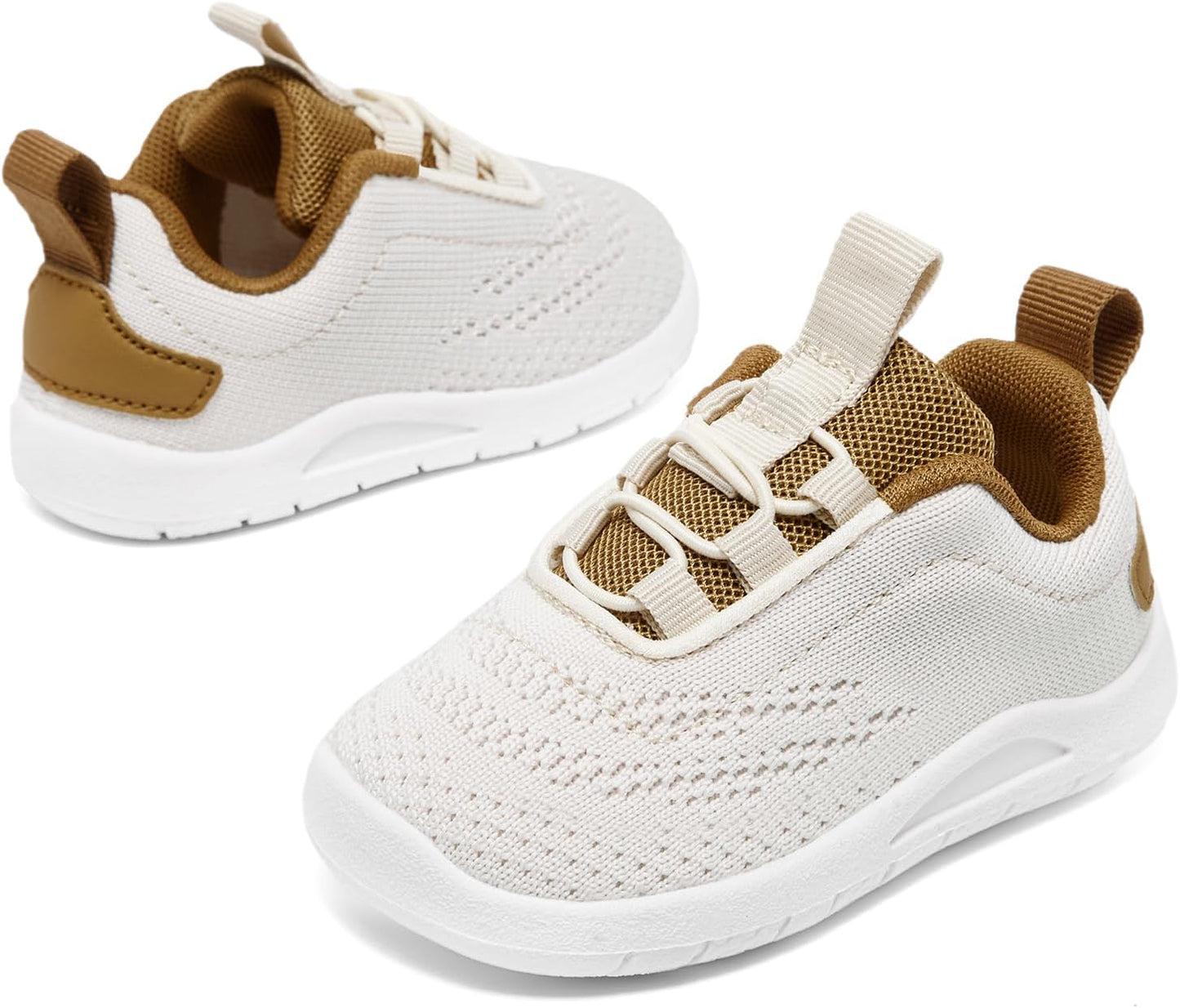 MORENDL Toddler Slip On Sneakers Baby Walking Shoes Non-Slip Breathable Unisex Pink Mesh Lace-Up Athletic Sneakers Infant Running Shoes