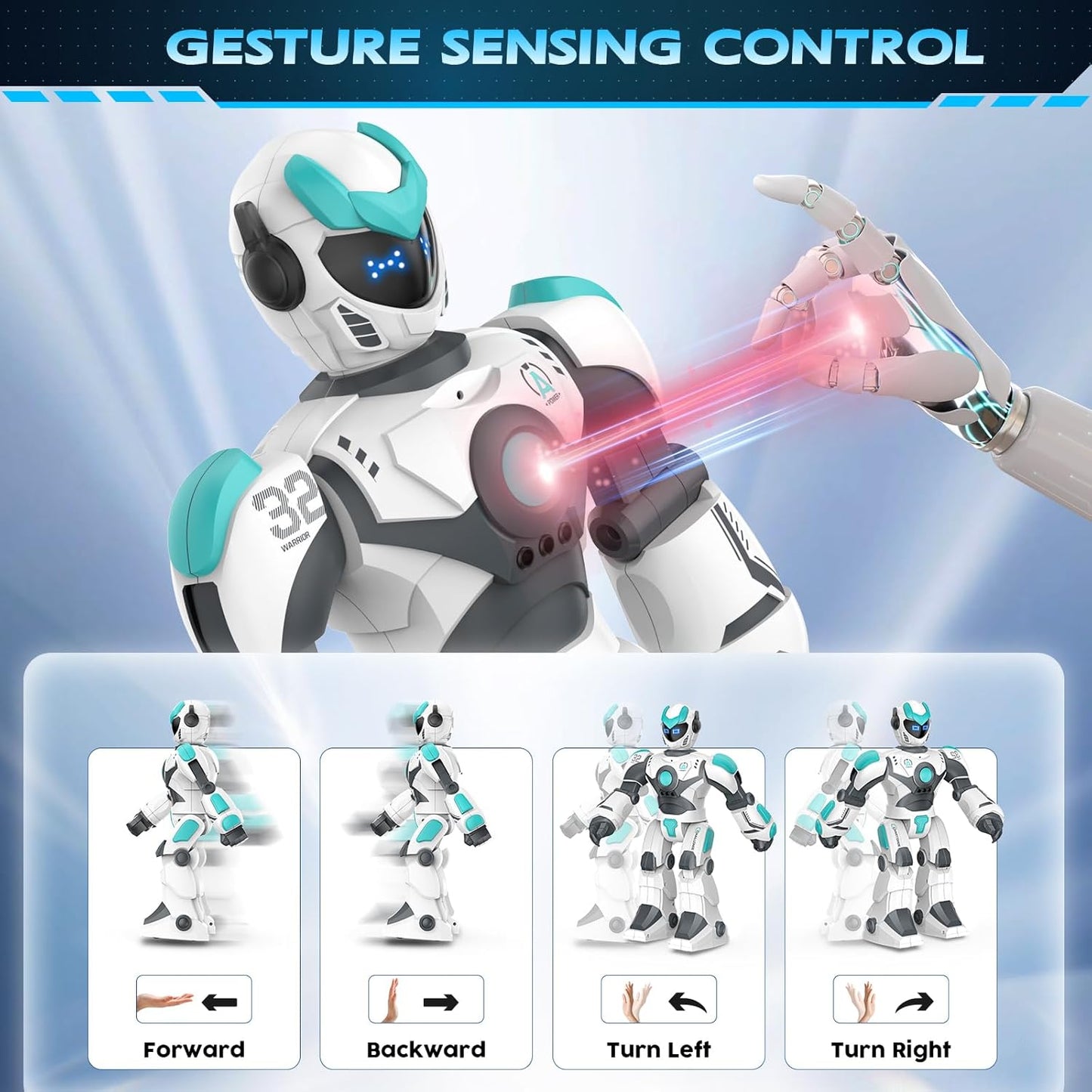VATOS Remote Control Robot for Kids Extra Large, 15.4" Programmable RC Robot Toy with Sing Dance, Gesture Sensing & Voice Control Rechargeable Smart Toy for Boys Girls Toddler 3 4 5 6 8+