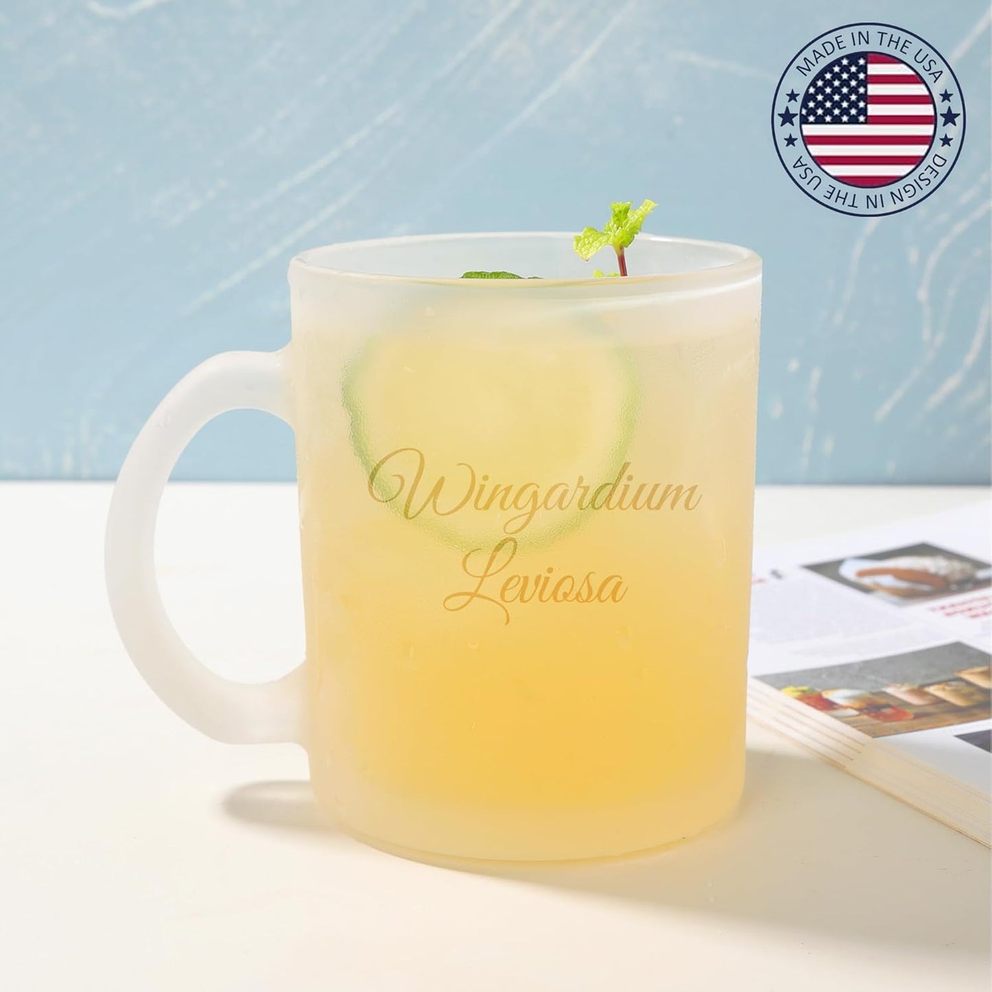 Personalized Coffee Mug Engraved with your Custom Text - Customized 11oz Frosted Glass Mugs, Hot Chocolate Mug, Tea Cup, Birthday Gifts, Retirement Gift (Engraved Custom Text, Frosted)