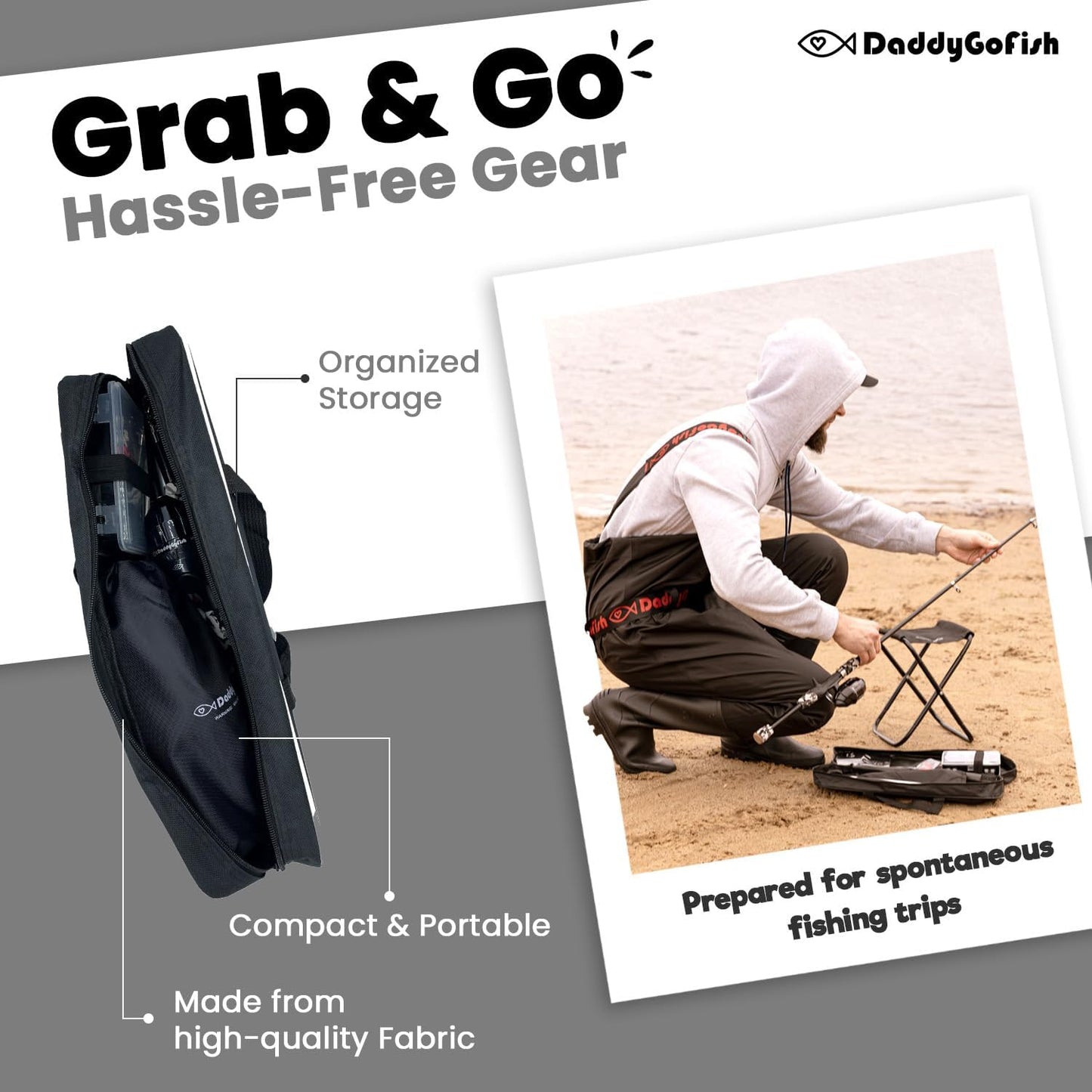 DaddyGoFish Kids Fishing Pole - Rod Reel Combo Tackle Box Starter Set - First Year Small Gear Kit for Boys Girls Toddler Youth Age Beginner Little Children