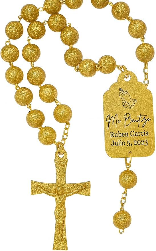 Mi Bautizo Baptism Christening Personalized Thank You Tags 20 pcs - More Colors Available (gold shimmer)