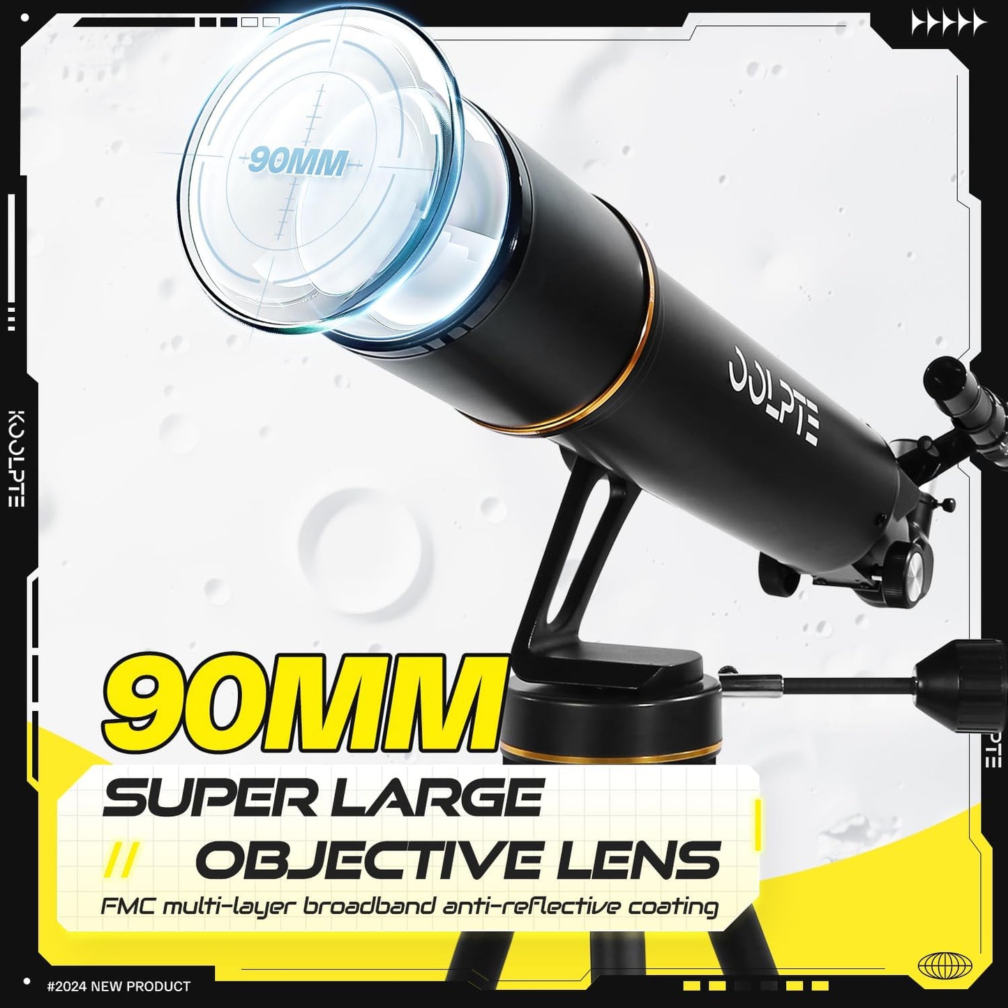 Telescope, 90mm Aperture 700mm - Vertisteel AZ Mounting Base, High Power Telescopes for Astronomy Enthusiasts, Adults & Kids, with Carrying Bag, Wireless Remote Control, Phone Adapter (Black)