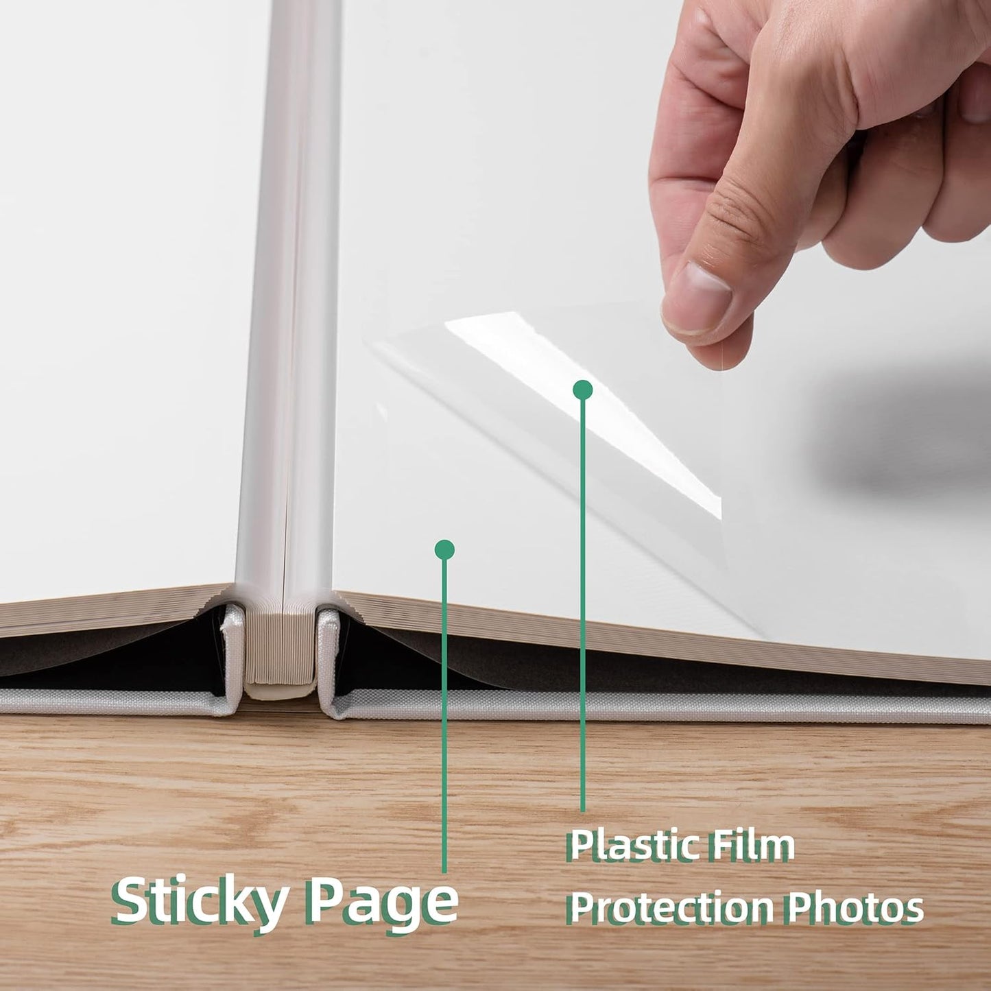 Large Photo Album Self Adhesive Scrapbook Album for 4×6 8×10 Pictures DIY Magnetic Linen Cover Album 60 Pages for Family Wedding Gifts with Metal Pen and Plastic Board