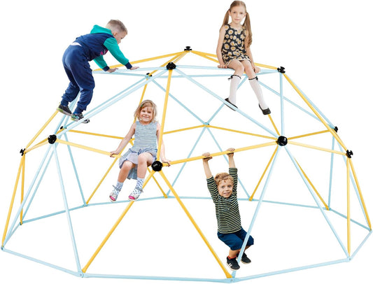 VEVOR Climbing Dome, 12FT Geometric Dome Climber Play Center for Kids 3 to 10 Years Old, Jungle Gym Supports 750LBS and Easy Assembly, with Climbing Grip, Outdoor Backyard Play Equipment for Kids