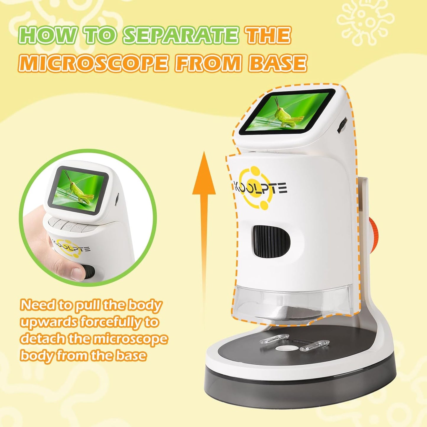 Microscope for Kids, 1000X HD Pocket Kids Microscope, 2.1'' LCD Screen Mini Micrscope for Kids 8-12, Science Mini Scope Toy Kits, Handheld Miniscope Educational Gifts for Kids, 32 GB TF Card Included