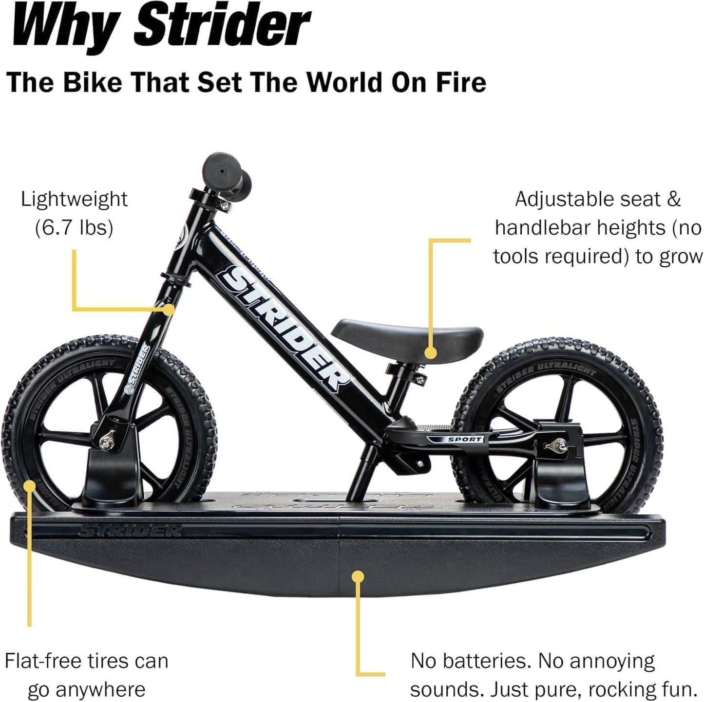 Strider 12” - Helps Teach Baby How to Ride a Balance Bicycle - for Kids 6 Months to 4 Years - Easy Assembly & Adjustments
