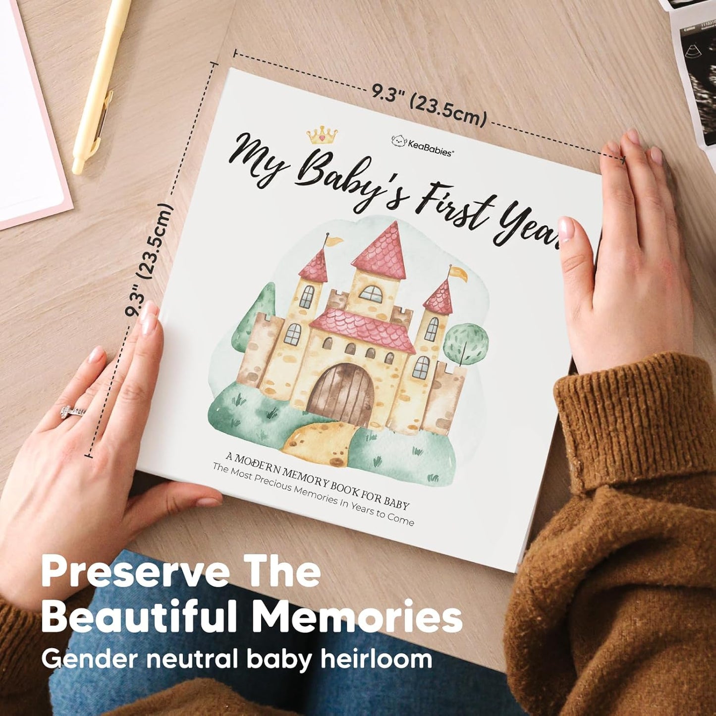 First 5 Years Baby Memory Book Girl, Boy - 90 Pages Hardcover First Year Milestone Keepsake Book, Newborn Scrapbook for New Parents, Minimalist Photo Album Journal,Gift for Baby Shower(Fairytale Land)