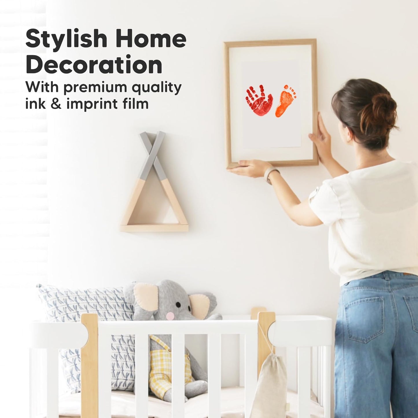 4-Pack Inkless Baby Hand and Footprint Kit - Mess Free Ink Pad for Newborn Keepsake, Dog Nose & Paw Print Kit, Clean Touch Ink Pad for Baby Hand & Footprints, Ideal New Mom Gifts (Halloween, L)