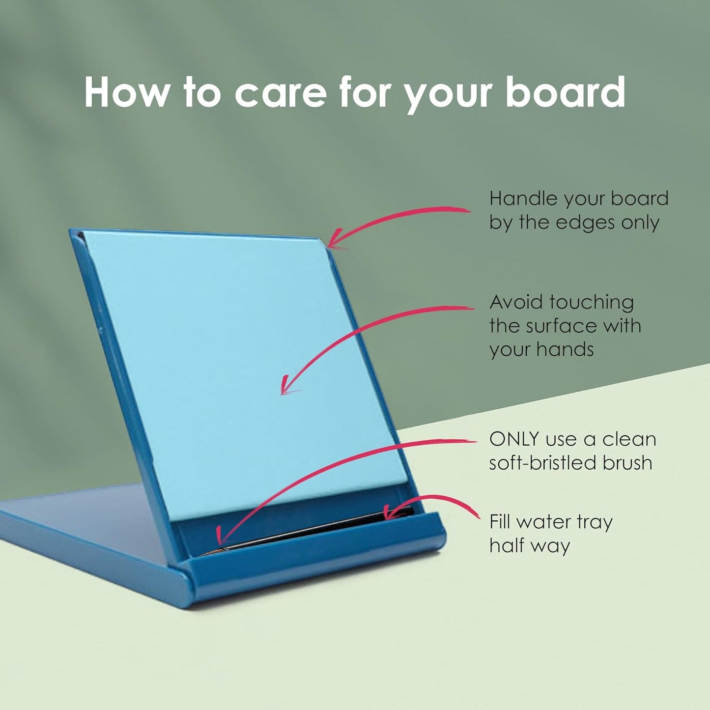 Mini Buddha Board Art Set: Water Drawing Writing Board w/ Mini Water Brush for Mindfulness & Meditation – Zen Based Drawing Board - Painting & Art Supplies – Ideal Relaxation Gifts (5” x 5”,Aqua)