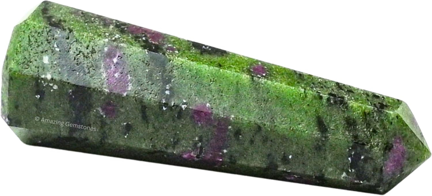 Amazing Gemstone Ruby Zoisite Crystal Towers - Natural Healing Crystal Point Obelisk for Reiki Healing and Crystal Grid (3 Inch to 4 Inch)