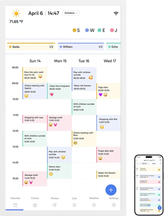 Dragon Touch 32" Digital Calendar Chore Chart – 1080P Full HD Interactive Touchscreen, Smart Family Planner, Hearth Display Digital Calendar Wall & Desk Mountable for Seamless Scheduling