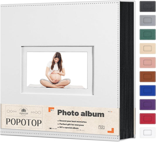 Popotop Photo Album 4x6 800 Pockets with Leather Hardcover Cover, Large Photo Album Binder Book with 80Pcs Pages for Family Travel Wedding Baby Gifts