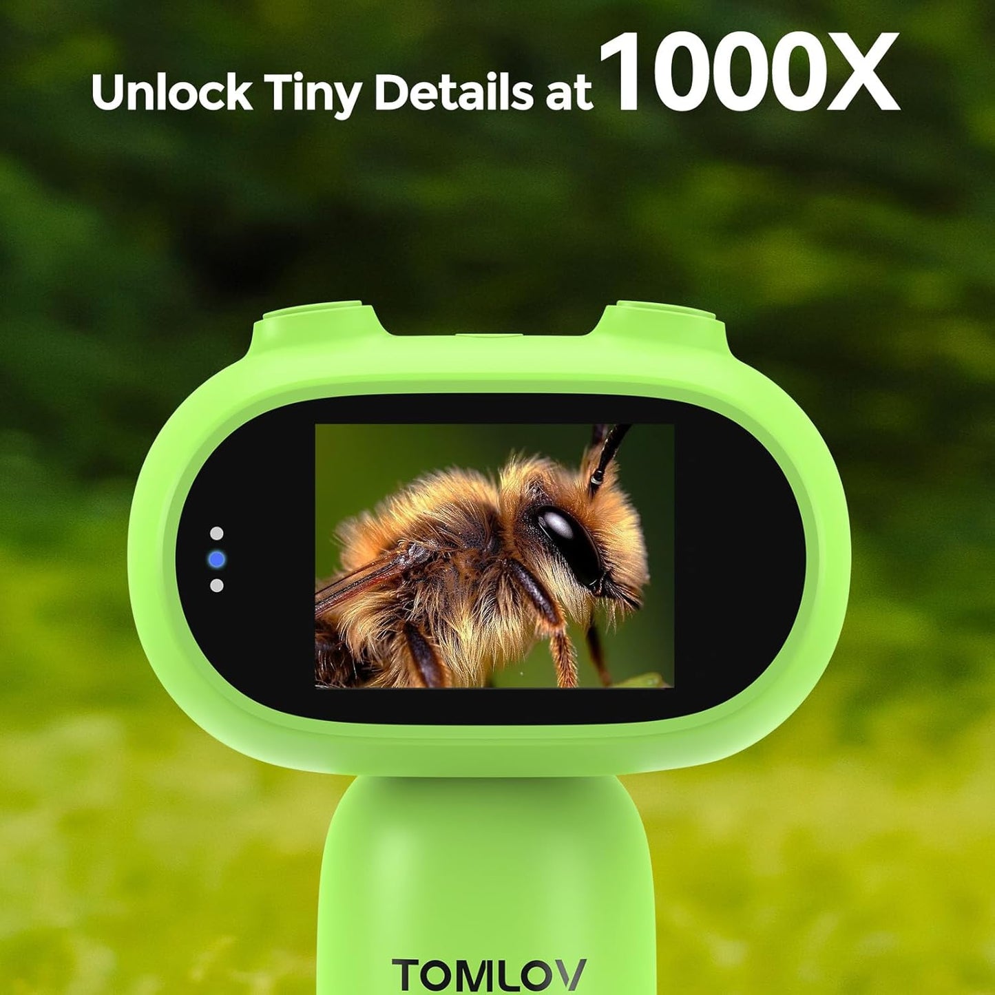 TOMLOV P30 Microscope for Kids, Portable 1000X Slides Digital Microscope with 2" Screen, HD 16MP Camera & 1080P Video, Pocket Coin Magnifying Glass with Light, Mini Handheld Magnifier for Trichome