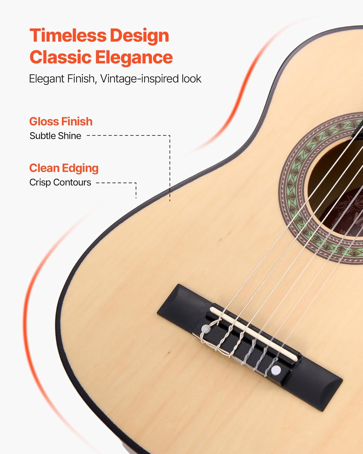 VEVOR Acoustic Guitar, Classical Guitar Starter Kit for Beginners, with Nylon Strings, Basswood Guitar, for Kids Adults Girls Boys Students