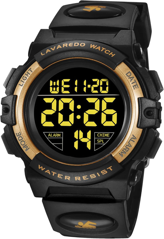 Kids Watch,Boys Watch for 3-15 Year Old Boys,Digital Sport Outdoor Multifunctional Chronograph LED 50 M Waterproof Alarm Calendar Analog Watch for Children with Silicone Band,Kids Gift