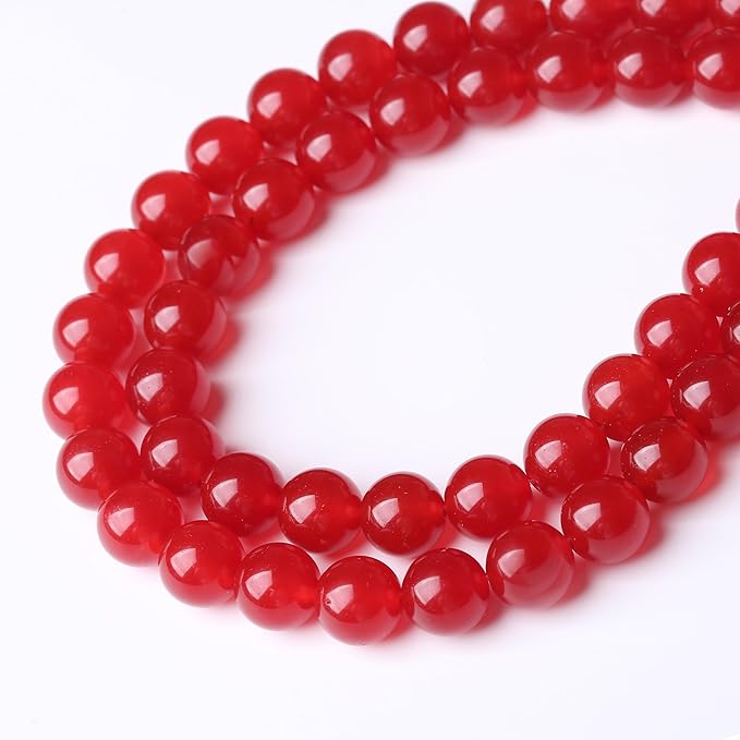 Carnelian Stone Beads Gemstone Round Crystal Energy Jade Beads Stone Beads for Jewelry Making DIY Bracelet Necklace Jewelry Making 1 Strand 15.5inch 35PCS 10MM