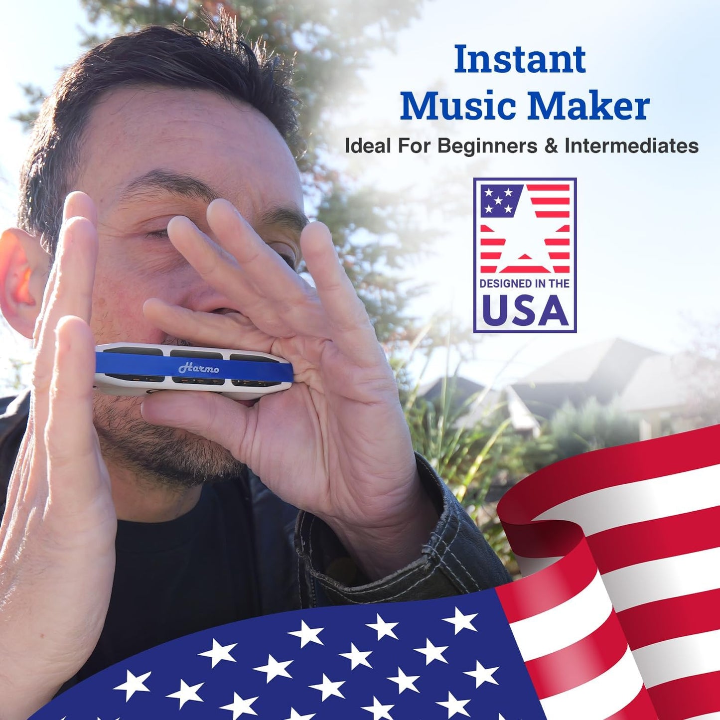 Harmo Polar Diatonic Harmonica Key of E, Paddy Richter Tuning - Specialized for Irish, Bluegrass, Celtic, and Folk Music, Mouth Organ With Case, Harmonica for Kids, Adults, Beginners & Professionals