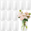 12pcs Glass Cylinder Vases for Centerpieces - 6 Inch Tall Flower Vase for Wedding Decorations, Clear Glass Flower Vases Floating Candle Holder for Table Centerpiece Wedding Home Décor