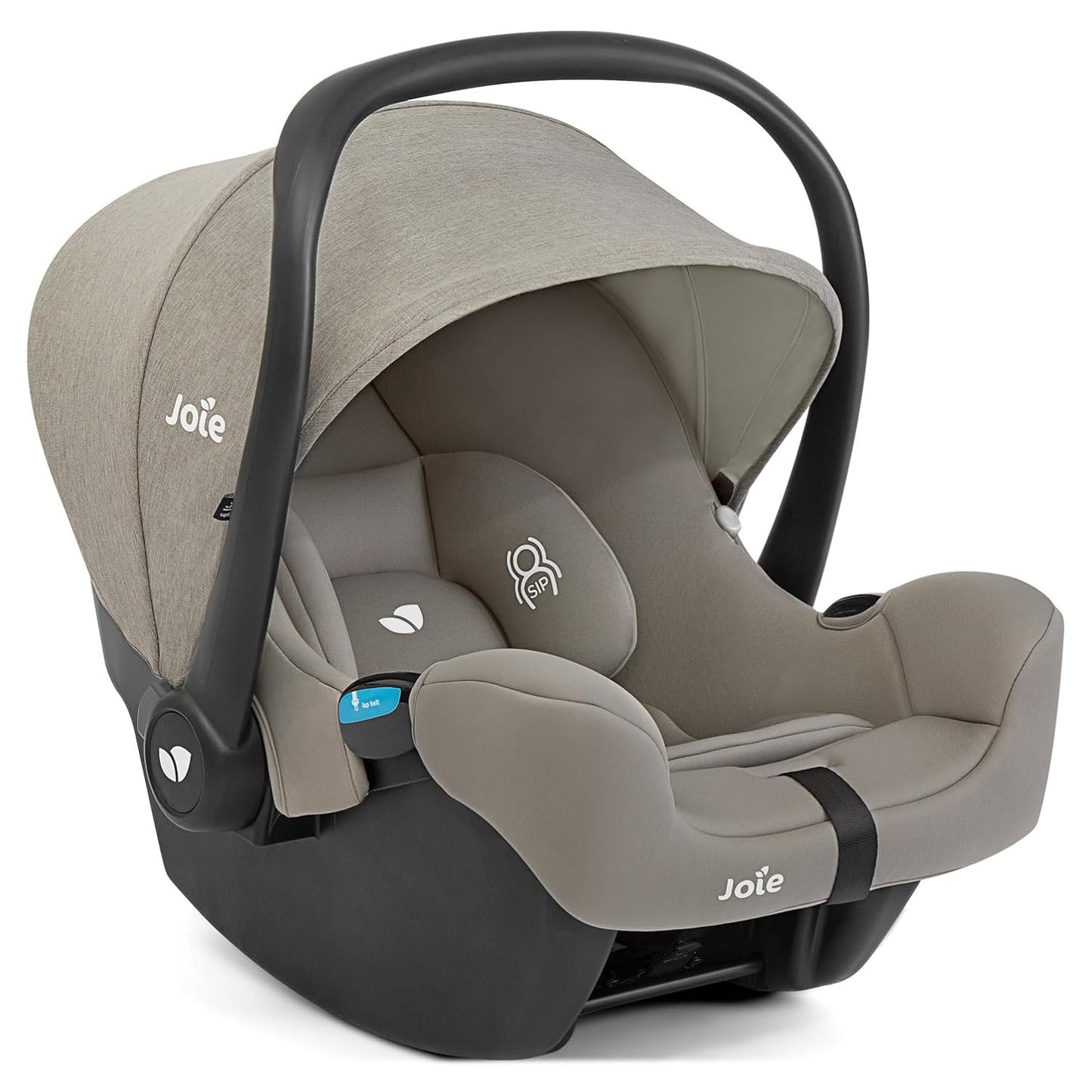 Joie Rue Lightweight Infant Car Seat & Anti-Rebound Base –Side-Impact Protection, 5-Point Harness, and UPF 50+ Canopy for Newborns and Infants (Dove)