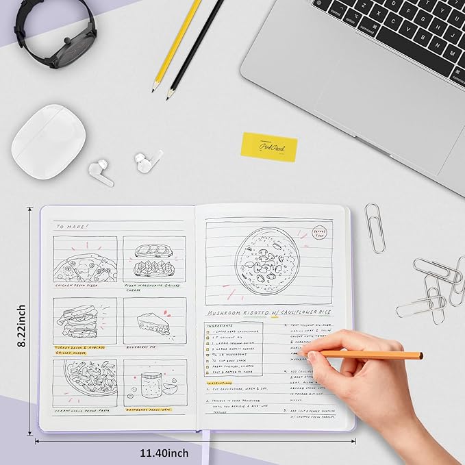 Lined Journal Notebook for Women Men, 200 Pages A5 Hardcover Leather Journals 5.7” x 8.3”, A5 College Ruled Notebooks with 100 GSM Thick Paper for Writing,Travel,School,Office,Work,Business(Purple)