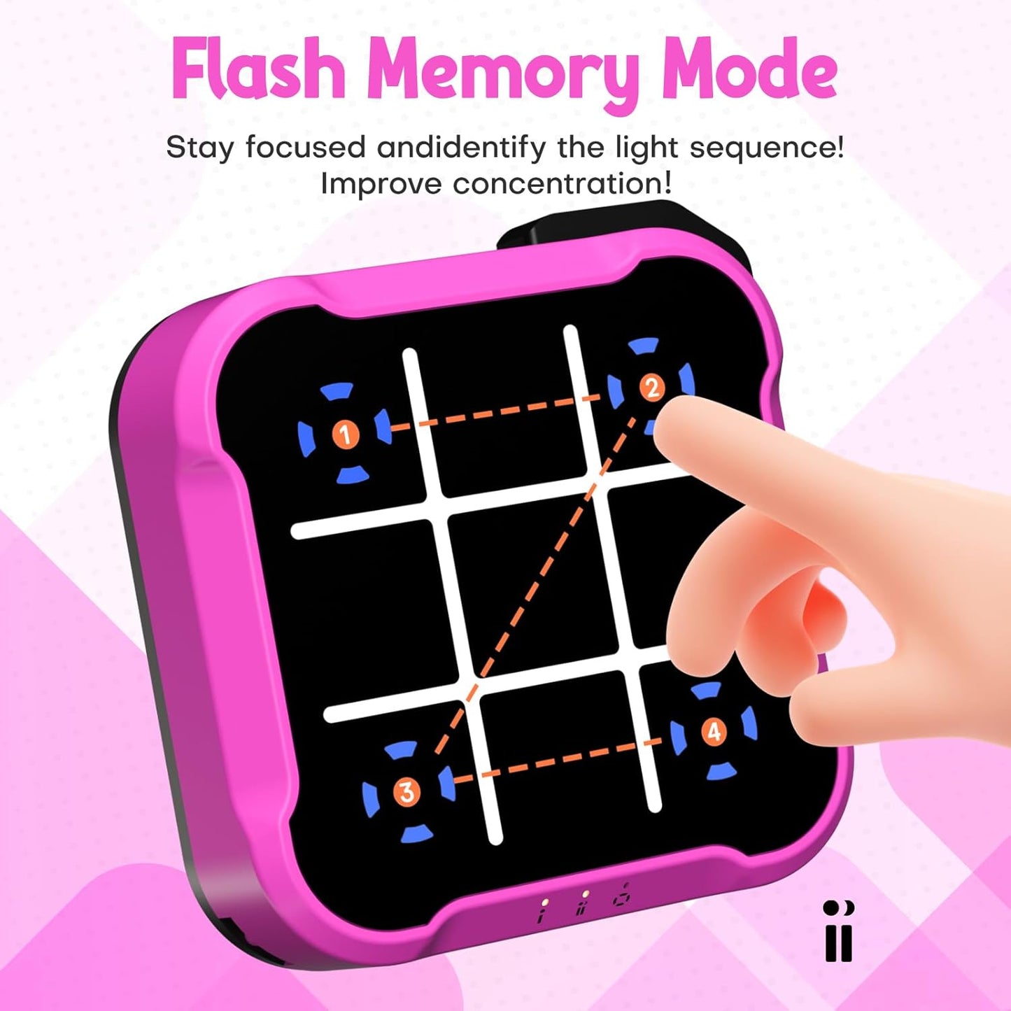 Tic Tac Toe Bolt Game, Handheld Electric Puzzle Board for Educational and Memory Growth, Gift Ideal for Kids and Adults' Birthday, Portable Travel Games for Car Ride