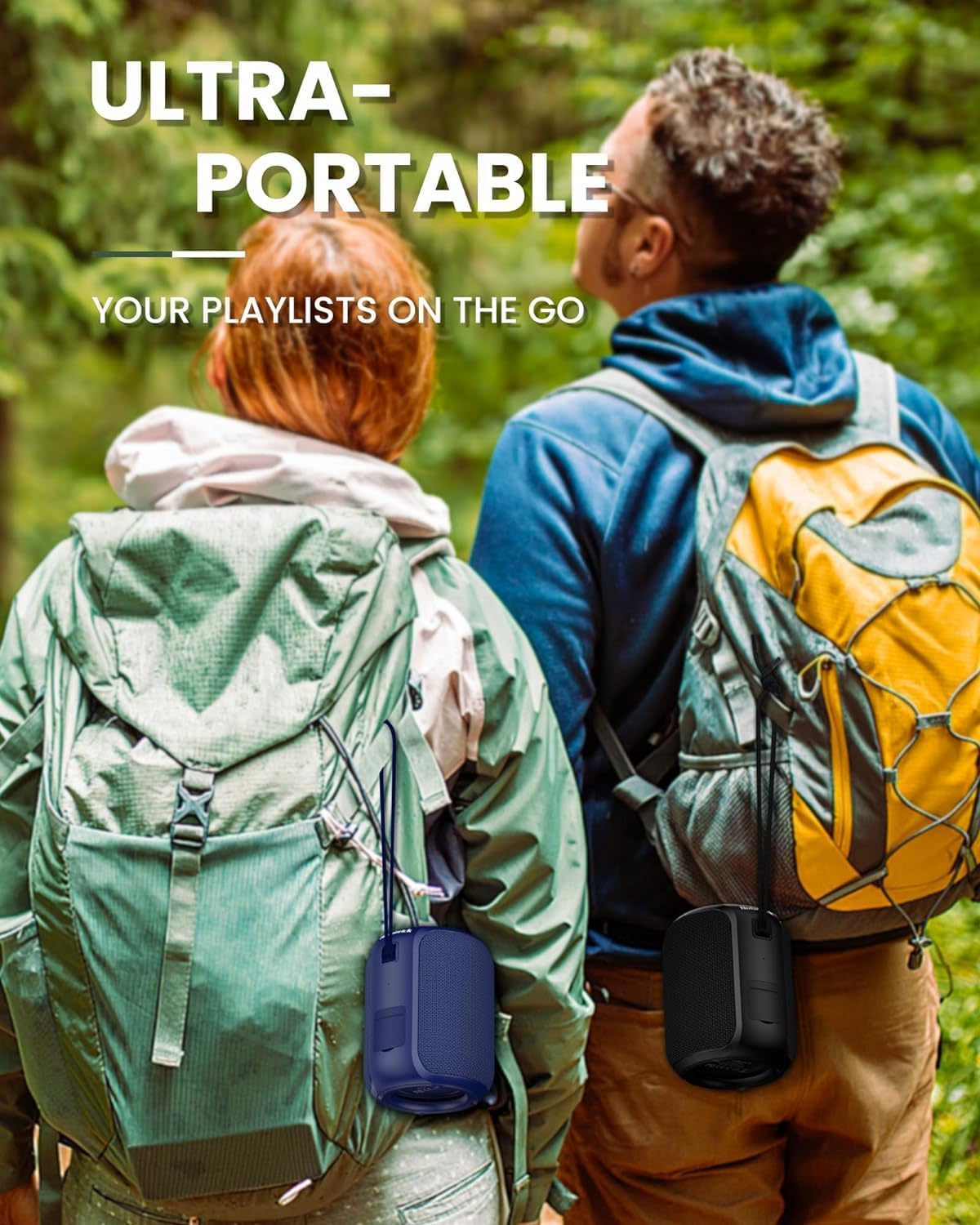 NOTABRICK Bluetooth Speakers Blue,Portable Wireless Speaker with 15W Stereo Sound, IPX6 Waterproof Shower Speaker, Dual Pairs, Portable Speaker for Party Beach Camping