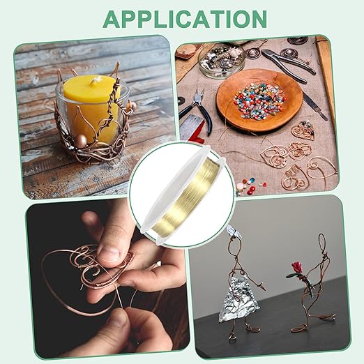 0.2 mm/32 Gauge Copper Wire for Jewelry Making, 82FT Copper Beading Craft Wire for Jewelry/Weaving/DIY Crafting/Planting, Color-Retaining [25M, Light Golden]