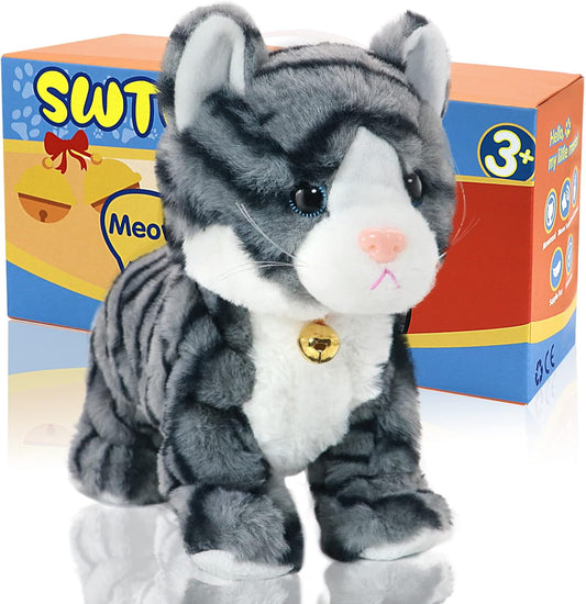 Plush Interactive LED Robotic Kitten, Electronic Pet, Animated Toy Cats for Girls & Kids