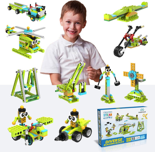 Building Robot Kit, 370+ Educational DIY Building Blocks, 100+ Models STEM Robot Toy for Kids Ages 6+, Birthday Christmas Graduation Gift for Boys Girls